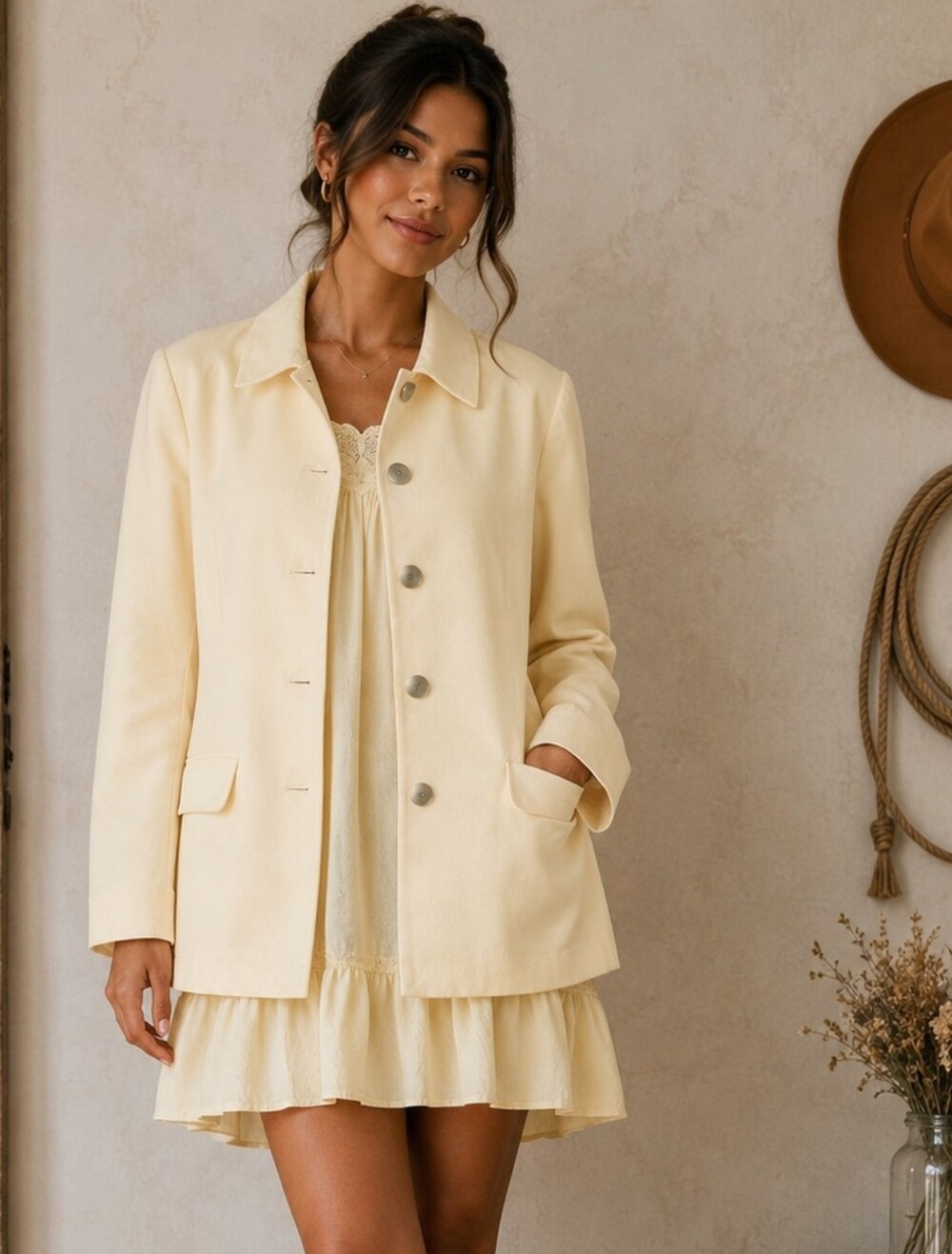Peter Nygard Silk Jacket Yellow Large